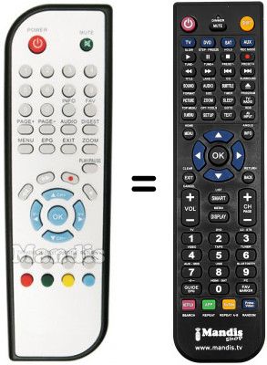 Télécommande équivalente DIGIQUEST DG 3300 PVR (ver. 2)